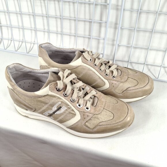 Nero Giardini Italian Fashion Sneakers Women  Sz38(7.5) Gold Sparkle MSRP $240 - Picture 4 of 16